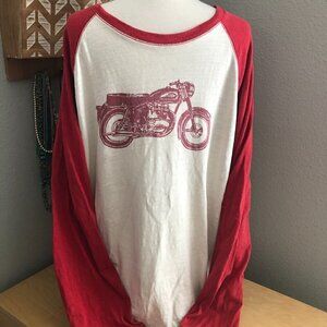 Lucky Brand Embroidered Montefalco's Motorcycles Graphic Raglan T